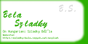 bela szladky business card